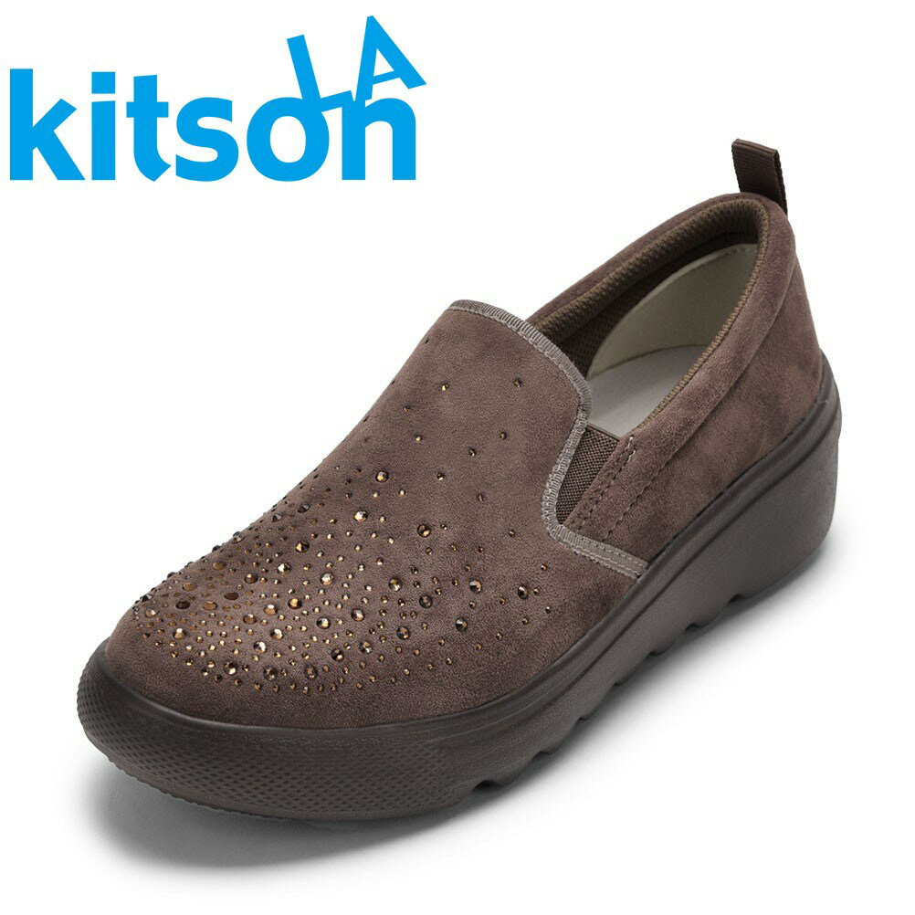 エルエーキットソン LA kitson KS-1512 レディース靴 靴 シューズ 3E スニーカー スリッポン ビジュー ラインストーン キラキラ ウェッジソール ローカットスニーカー エレガント オーク
