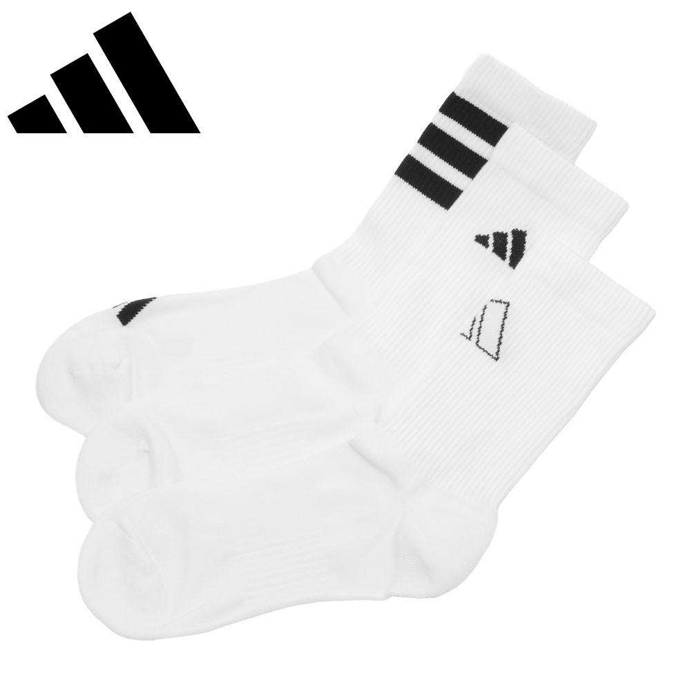 アディダス adidas JI6316 メンズ レディース 靴下 ソックス 靴下 ソックス クルー 3P 3足 セット クッション性 ロゴパック 3Pクルーソッ...