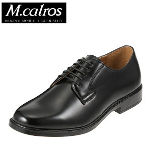 エムカルロス M.calros 251 メンズ ビジネスシューズ 紳士靴 レースアップ 外羽根 軽量 抗菌 防臭 プレーントゥ ブラック