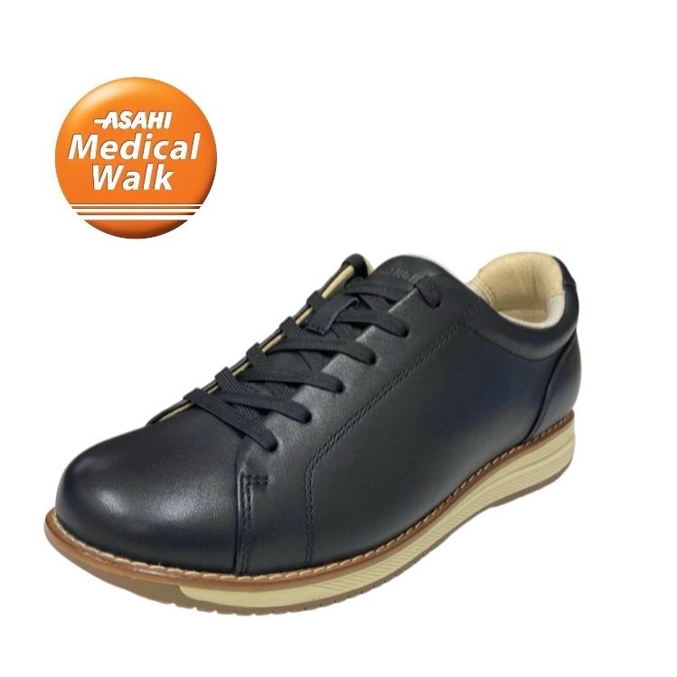 樂天商城 - アサヒメディカルウォーク AWW WK L038 ブラック アサヒ ASAHI medical walk 天然皮革 ウォーキング シューズ 女性 スニーカー SHM+ ウィズ 3E レザー