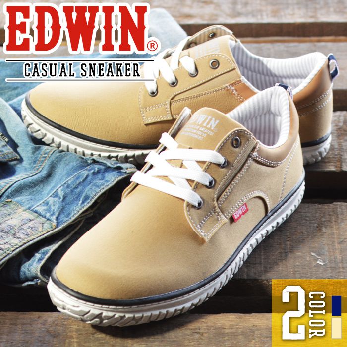 楽天スーパーSALE限定【割引SALE】【送料無料】EDWIN エドウィン スニーカー メンズ カジュアルシューズ 軽量 防滑 カジュアルスニーカー ウォーキングシューズ コンフォートシューズ サイドゴア ローカット 男性 靴 紳士靴 メンズシューズ/