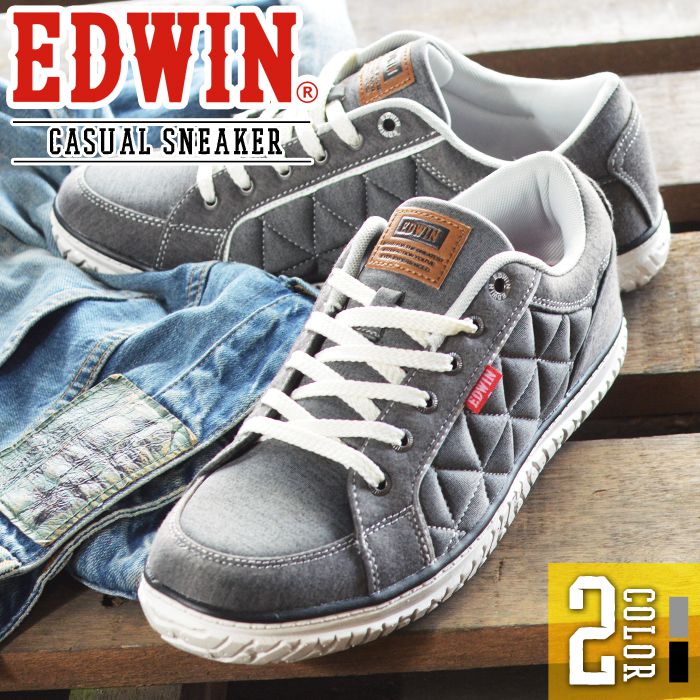 【送料無料】EDWIN エドウィン スニーカー メンズ 軽量 カジュアルシューズ 防滑 幅広 3E EEE カジュアルスニーカー ローカット キルティング コンフォートシューズ 男性 靴 紳士靴 メンズシューズ/2026新作 秋冬 トレンド