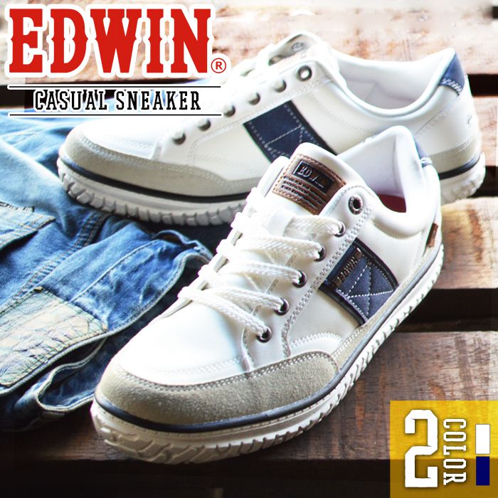 【送料無料】EDWIN エドウィン スニーカー メンズ 軽量 カジュアルシューズ 防滑 幅広 3E EEE カジュアルスニーカー ローカット サイドライン コンフォートシューズ 男性 靴 紳士靴 メンズシューズ/2026新作 春夏 トレンド