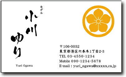 名刺 作成 名刺 印刷【家紋名刺・デザインカラー3(横型)(1セット100枚)・ケース付】