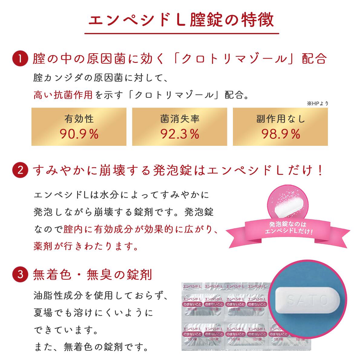 【第1類医薬品】エンペシドL膣錠 6錠 6日療養用 膣錠 女性 カンジダ 膣カンジダ 再...