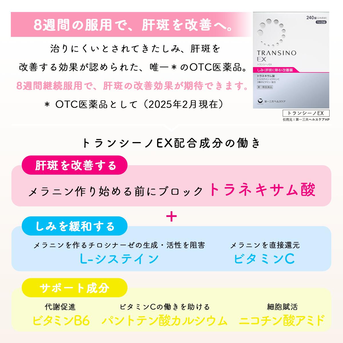 【第1類医薬品】トランシーノEX 60錠 120錠 240錠 肝斑 かんぱん 皮膚の薬 しみ く...