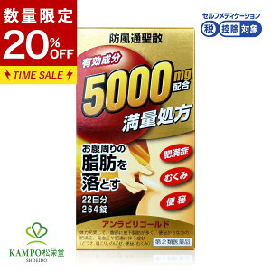 【期間限定20%OFF&LINE追加で最大500円オフ】第2類医薬品 アンラビリゴールド 264錠 22日分 錠剤 防風通聖散 ぼうふうつうしょうさん 満量処方 ダイエット 便秘 むくみ 脂肪 痩せ 脂肪 燃やす漢方薬 阪本漢法製薬 セルフメディケーション税制対象