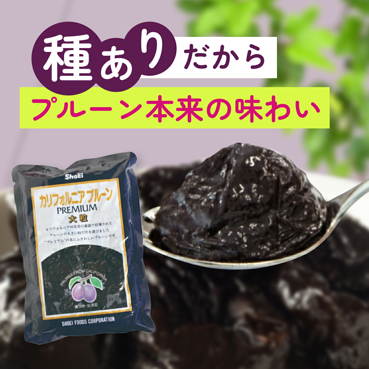 ShoEi プルーンプレミアム 500g(保存料不使用)国内工場 国内製造 プルーン カリフォルニア すもも 保存..