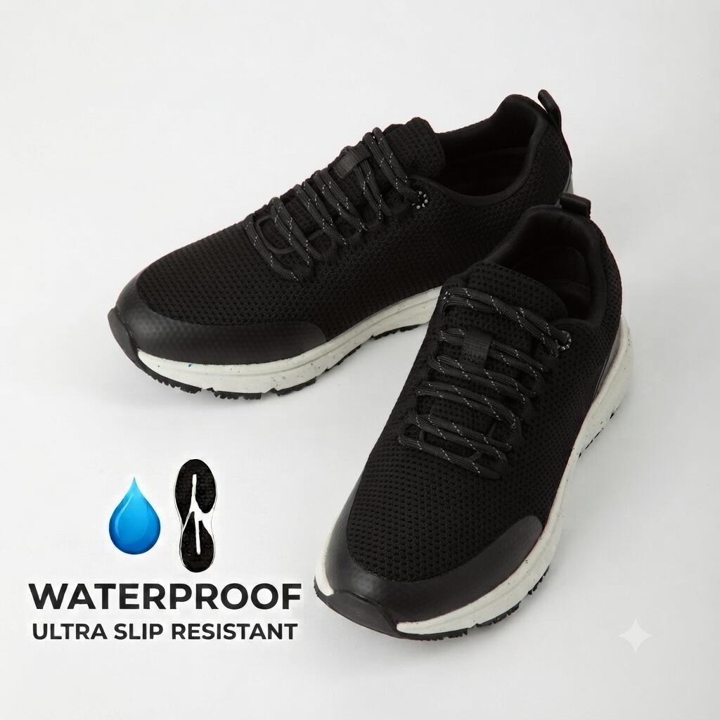 OIVIO FIT THE ESSENTIAL W  COOL BLACK防水 レディース 通勤 お仕事スニーカー きれいめ オフィスカジュアル ビジカジ 疲れにくい 歩きやすい 晴雨兼用 ニットスニーカー 防臭