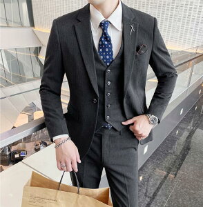 メンズ スーツ 紳士服 3ピーススーツ 3点セット 長袖ジャケット+パンツ+ベスト 無地 ビジネススーツ メンズスーツ セットアップ カジュアルスーツ セレモニー ビジネス フォーマル 礼服 パーティー 通勤 結婚式 花婿 撮影 面接 事務服 冠婚葬祭 おしゃれバーゲン