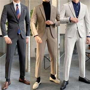 メンズスーツ パンツスーツ 上品 スーツセット 2点セット ジャケット+パンツ 細身 スリムスーツ 紳士服 メンズ スーツ スタイリッシュスーツ リクルート 就活 おしゃれ ビジネススーツ カジュアルスーツ セレモニー フォーマル パーティー 通勤 入社 就職 結婚式安売り