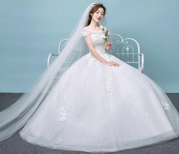 【送料無料】ウェディングドレス 白ドレス 結婚式 花レース 透け感 Aライン プリンセスドレス 高級感 前撮り/後撮り ロングドレス お花嫁ドレス 編み上げ パーティードレス フォトウェディング撮影 挙式 海外旅行 撮影 ブライダル 披露宴 二次会 演奏会 舞台 ピアノ 礼服