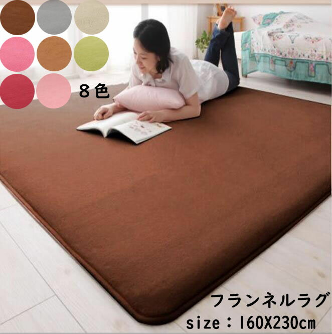 【送料無料】ラグ 160X230cm フランネルラグ 厚手 rug ラグマット 北欧 無地 防音 カーペット 長方形 おしゃれ モダン 滑り止め 寝室 リビング じゅうたん 絨毯 祝いプレゼント 引っ越し 新生活 オールシーズン使える モケット 冬用 夏用