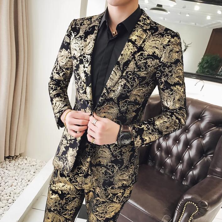 【送料無料】メンズスーツ 2点セット ジャケット+パンツ 高級感 スタイリッシュスーツ スリム 着瘦せ 結婚式 花婿 前撮り 舞台 司会 フォーマルスーツ タキシード セットアップ 撮影 紳士服 お洒落 司会 舞台 パーティー 発表会 忘年会 カジュアル