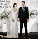 【送料無料】ウェディングドレス 結婚式 Vネック 総レース シンプル 高級感 長袖 白ドレス 前撮り/後撮りイブイングドレス ロングドレス 花嫁ドレス フォトウ...