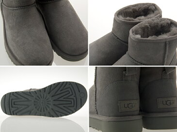 アグ UGG AUSTRALIA WOMENS CLASSIC MINI II ウィメンズ クラシック ミニ 2 レディース ムートンブーツ シープスキン GREY グレー #1016222-grey