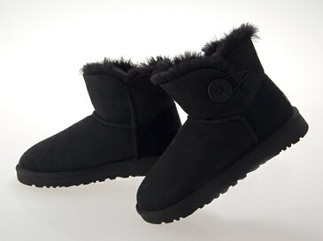 アグ UGG AUSTRALIA WOMENS MINI BAILEY BUTTON II ウィメンズ ミニ ベイリー ボタン 2 レディース ムートンブーツ シープスキン BLACK ブラック #1016422-blk