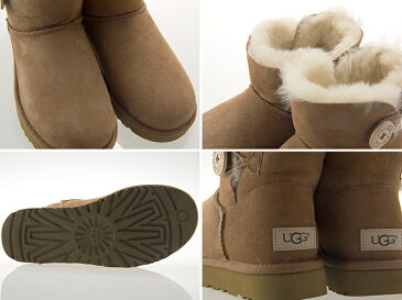 アグ UGG AUSTRALIA WOMENS MINI BAILEY BUTTON II ウィメンズ ミニ ベイリー ボタン 2 レディース ムートンブーツ シープスキン CHESTNUT チェストナット #1016422-che