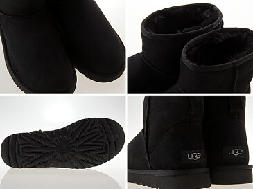 アグ UGG AUSTRALIA MENS CLASSIC MINI メンズ クラシック ミニ ムートンブーツ シープスキン BLACK ブラック 黒 #1002072-blk