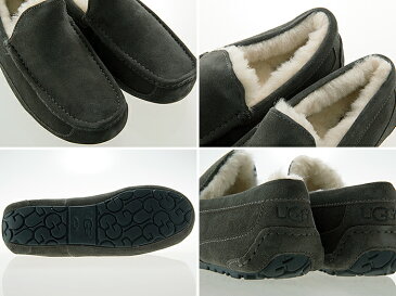 アグ UGG AUSTRALIA MENS ASCOT メンズ アスコット モカシン スリッポン スエード ムートン シープスキン CHARCOAL チャコール #1101110-chrc