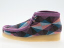 クラークス CLARKS ORIGINALS WOMENS WALLABEE BOOT ウィメンズ ワラビー ブーツ レディース 女性用 TEXTILE UPPER テキスタイル アッパー PURPLE/MULTI COLOR COMBI パープル/マルチカラー #26164608