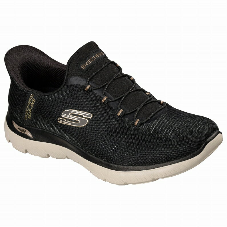 樂天商城 - SKECHERS スケッチャーズ スリップインズ レディース スニーカー 150750W BKGD アーチフィット サミッツ - ラックス レオパード ブラック/ゴールド WIDE FIT