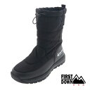 ファースト ダウン FIRST DOWN メンズ 防水ブーツ ハーフブーツ 軽量 防寒靴 雪 冬用 FDM00323 BK ブラック 黒