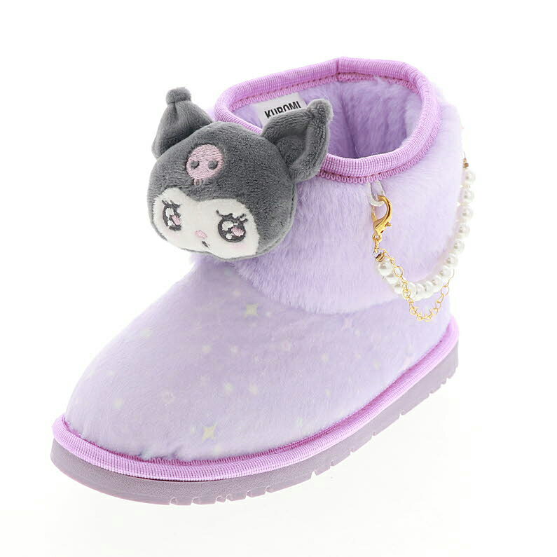 Sanrio サンリオ クロミ キッズ ブーツ ムートン調 H81245 ふわふわ ファー パールアクセサリー パープ..