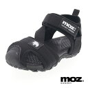 moz モズ キッズ サンダル ジュニアシューズ スポーツサンダル 履きやすい ベルクロベルト MOZ 25105 BL ブラック 黒 20cm~23cm