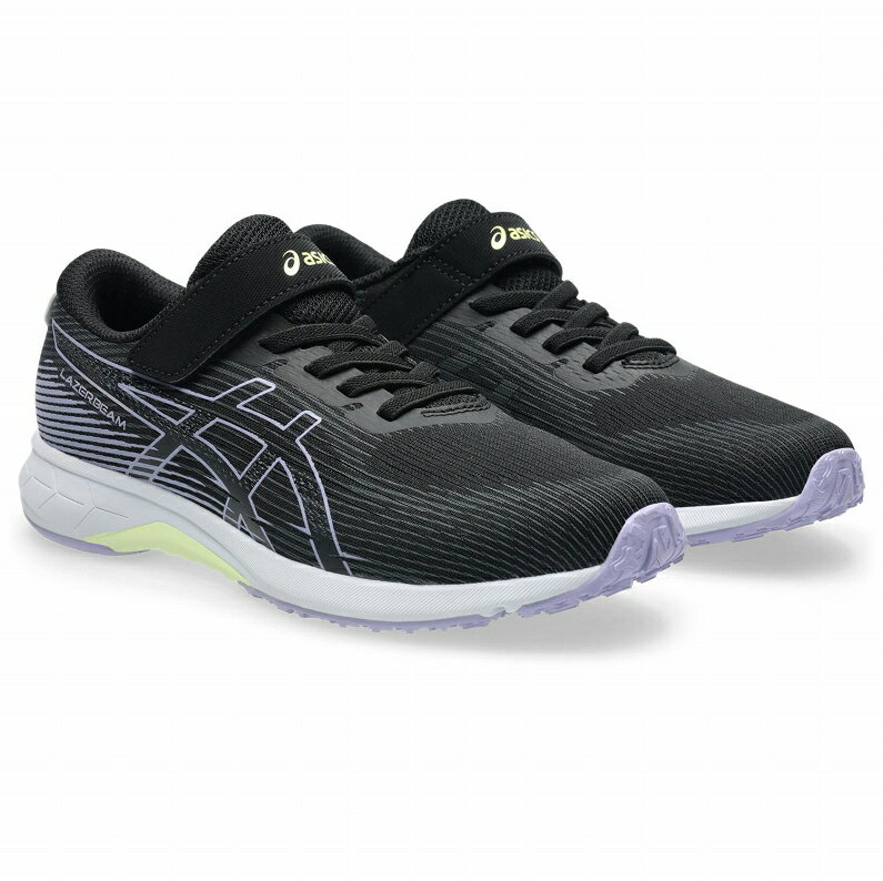 Rakuten - asics アシックス レーザービーム キッズスニーカー ジュニアシューズ 消臭 運動靴 LAZERBEAM RK-MG 1154A223-003 ブラック/ラベンダー 黒