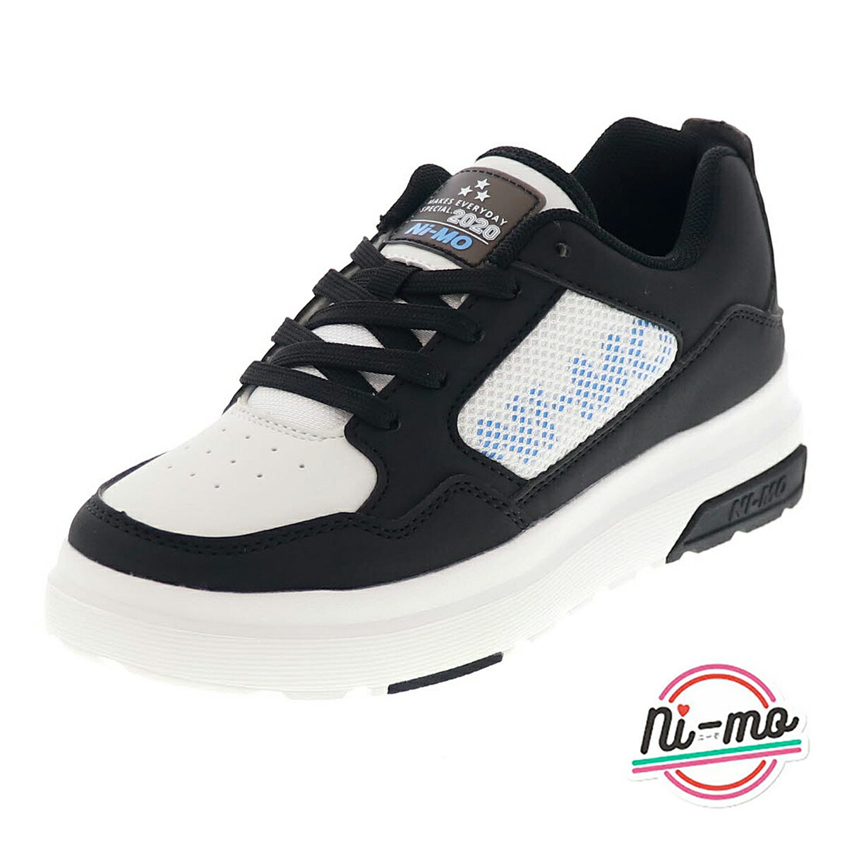 ニーモ ni-mo キッズ スニーカー ジュニア シューズ NM J139 Awesome COURT ブラック×ホワイト コートタイプ 女の子 ガールズ エア...