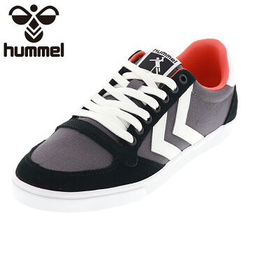 ヒュンメル レディース スニーカー キャンバス シューズ ローカット hummel スリマースタディール ロー 208967 2001 BLACK 黒 ブラック 22.5cm〜25.0cm