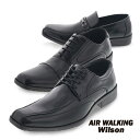 【選べる2足】 メンズ ビジネスシューズ ウィルソン AIR WALKING Wilson 軽量 低反発 滑りにくい 幅広 ブラック 黒 スワールモカ/ストレートチップ/ビット