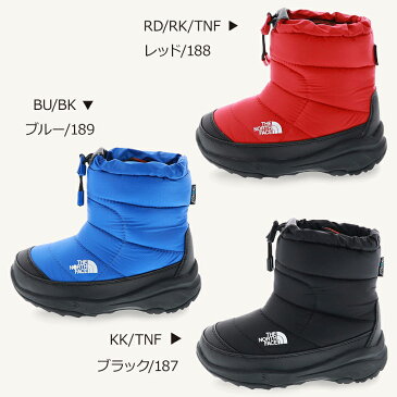 ザ ノース フェイス THE NORTH FACE K Nuptse Bootie WP2 ヌプシブーティー キッズブーツ スノーブーツ 防水 NFJ51880 レッド ブルー ブラック