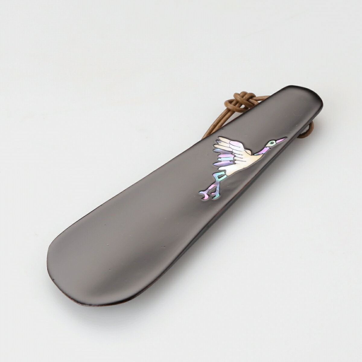 【高岡漆器】靴べら 鶴 黒