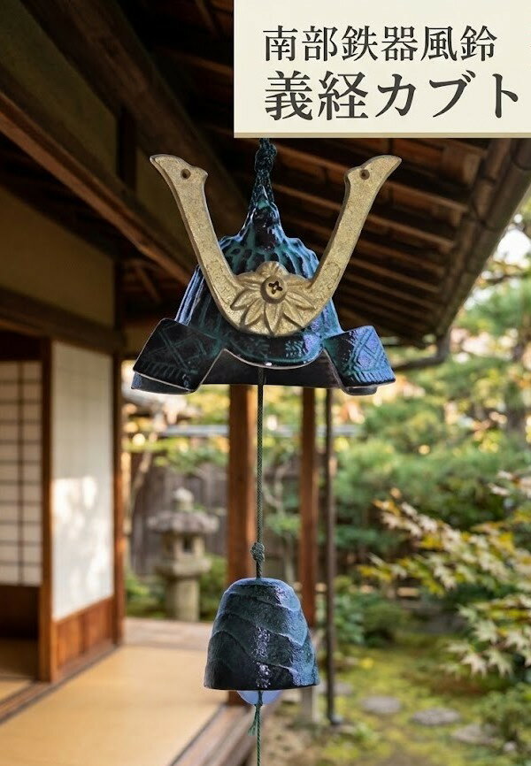 乐天商城 - 南部鉄器 鉄 風鈴 源義経 カブト おしゃれ オシャレ かわいい 可愛い 音色 の 良い 風鈴 いい音 音 美しい音色 癒し 伝統工芸 ギフト 贈り物 プレゼント 涼 涼しい 清涼 リラックス 癒しグッズ 癒し インテリア雑貨 インテリ 戦国武将 源義経 日本製 国産 南部鉄 お土産 兜