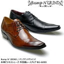 Bump N 039 GRIND バンプアンドグラインド 本革ビジネスシューズ 外羽根レースアップ メンズ ブラック/キャメル BG-6000