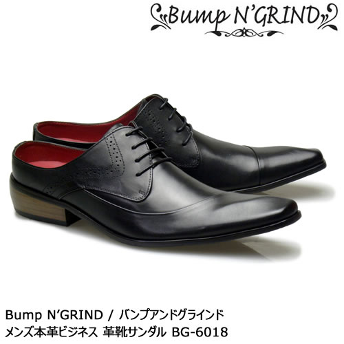 Bump N 039 GRIND バンプアンドグラインド 本革ビジネスサンダル メンズ ブラック BG-6018