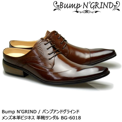 Bump N GRIND バンプアンドグラインド 本革ビジネスサンダル メンズ キャメル BG-6018