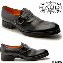 【期間限定価格】RAUDi ラウディ メンズ MENS 本革 カジュアルシューズ 革靴 くつ レザー ブラック 黒 R-33102 【送料無料】【あす楽】