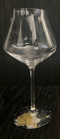 金銀箔ワイングラスペルラメタル2種類 YOSHIHIKO FUJII 漆塗り 伝統工芸 漆器 漆ガラス 金箔 食洗機対応 贈り物 ガラス器 塗り 黒江