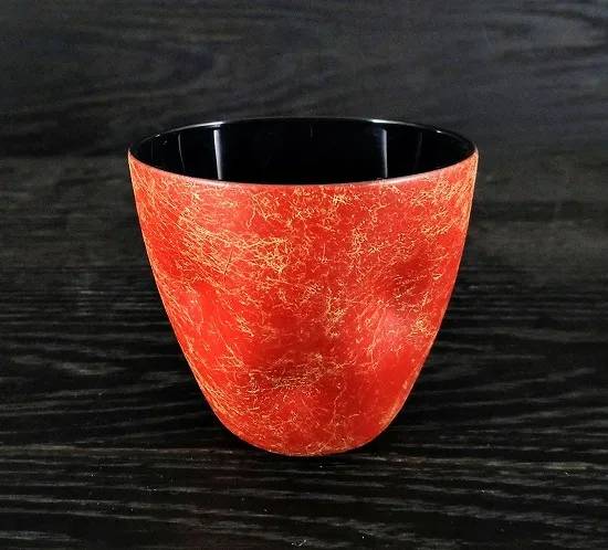 フリーカップ　乱糸 YOSHIHIKO FUJII 漆塗り 伝統工芸 漆器 漆ガラス 金箔 食洗機対応 贈り物 ガラス器..