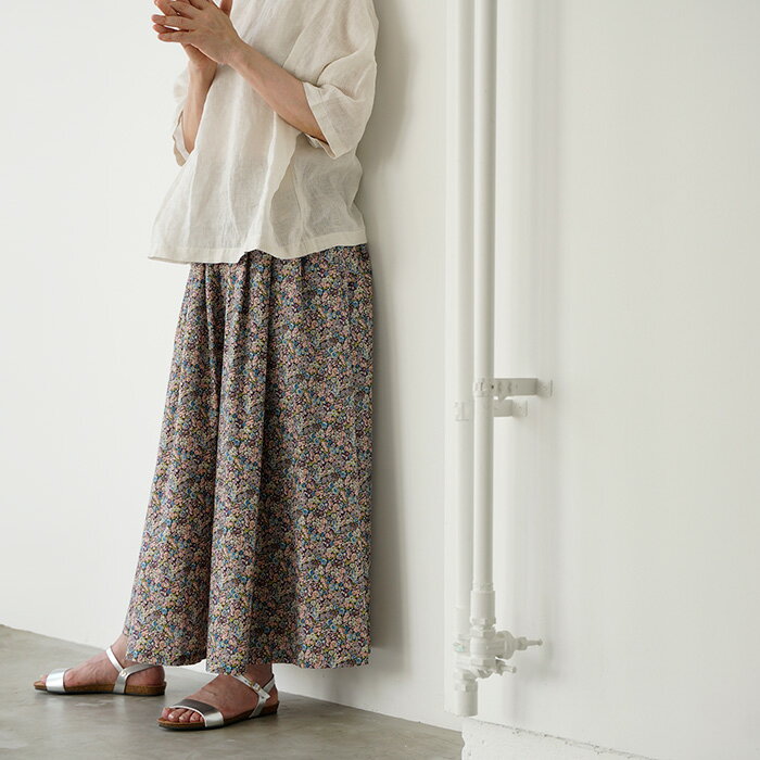 【10%OFFクーポン対象】utilite ユティリテ リバティ タックスカート UT502AW61 chive ロングスカート LIBERTY