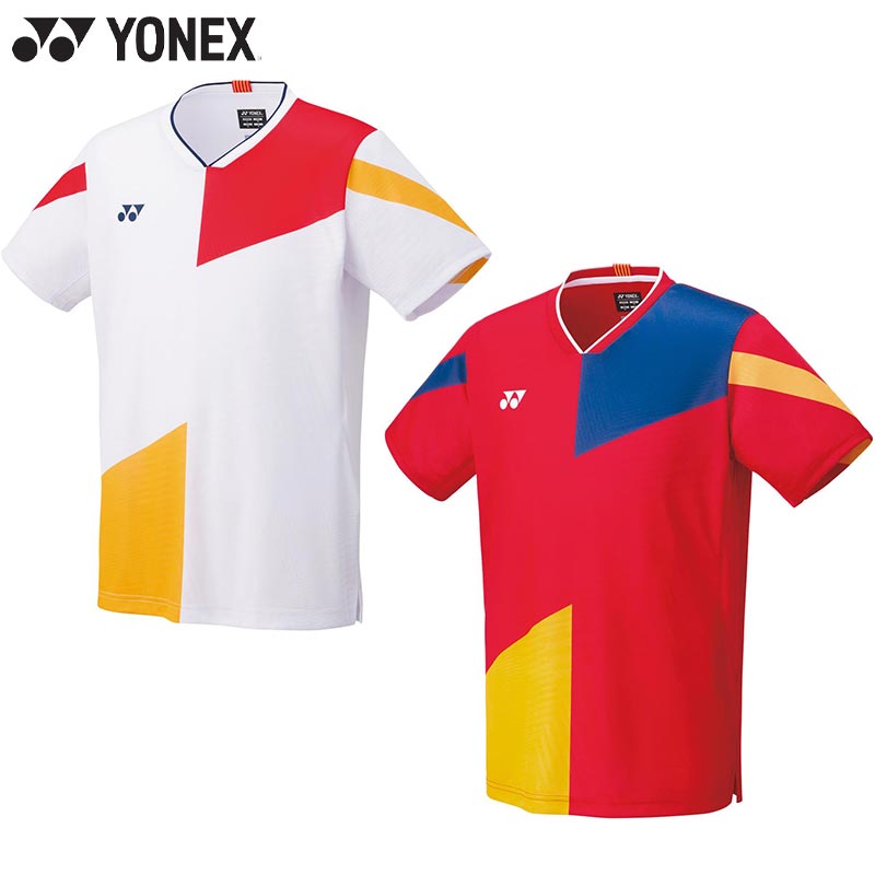 ヨネックス メンズ メンズゲームシャツ(フィットスタイル) バドミントン ウェア 競技 半袖 トップス UVカット 吸汗速乾 制電 送料無料 YONEX 10515