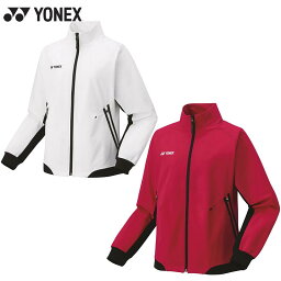 ヨネックス レディース ウィメンズウォームアップシャツ バドミントン ウェア 競技 アウター 長袖 UVカット 吸汗速乾 ストレッチ 制電 ホワイト 白 ピンク 送料無料 YONEX 57075