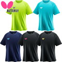 バタフライ メンズ レディース ウィンロゴ ・ Tシャツ2 卓球 競技 アパレル トップス 半袖 練習着 男女兼用 吸水速乾 伸縮 ストレッチ ブラック 黒 ネ...