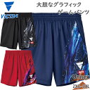 JTTA公認 ビクタス メンズ レディース V-OGP431 卓球 競技 靴 ウェア ゲームパンツ 部活 試合 大会 ショートパンツ グレー ブルー レッド 青...