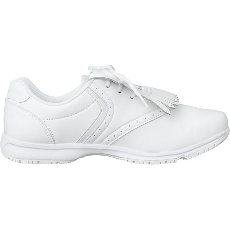 3E ティーアップ レディース キャディ用シューズ ゴルフ 競技 防水 軽量 シンプル 紐靴 スパイクレス キルト着脱式 ホワイト 白 送料無料 tee up CAD8400