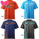 バタフライ メンズ レディース レクート・Tシャツ 卓球 ウェア 競技 トップス 男女兼用 吸水速乾 伸縮 ストレッチ 日本製 ロゴ ブラック 黒 ネイビー ブ...