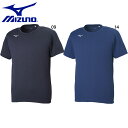 ミズノ メンズ レディース Tシャツ アパレル トレーニング スポーツ 半袖 Uネック スリムシルエット 吸汗速乾 男女兼用 ブラック 黒 ネイビー Mizuno 32MA0125(4)